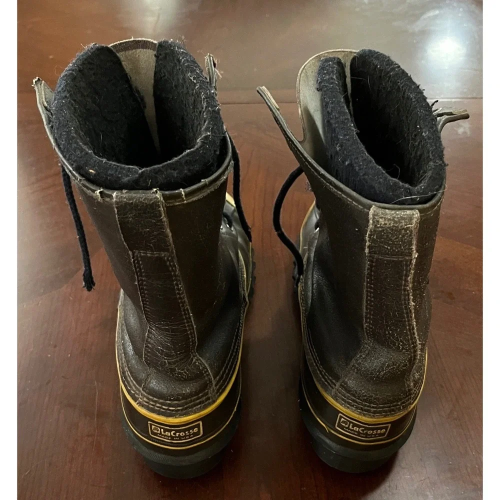 Vintage LaCrosse Outdoorsman Mens 10 Duck Boots Steel Toe Safety Work USA Made